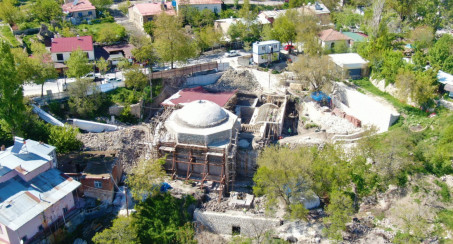 388 Yıllık Hoca Hasan Hamamı'nda Restorasyon Çalışmaları Devam Ediyor