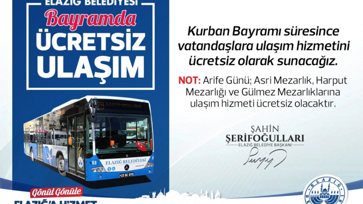 BAYRAM'DA ULAŞIM ÜCRETSİZ