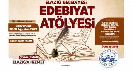 Elazığ Belediyesi 'Edebiyat Atölyesi' Başvuruları Devam Ediyor