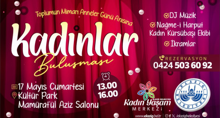 Elazığ Belediyesi, 'Kadınlar Buluşması' Etkinliği Düzenleyecek