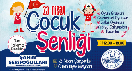 Elazığ Belediyesi'nden 23 Nisan Çocuk Şenliği