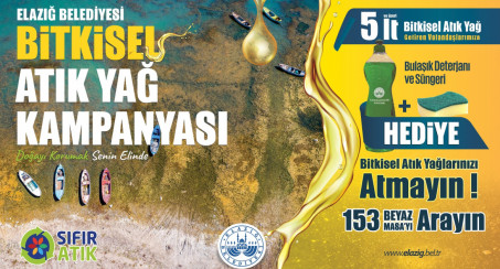 Elazığ Belediyesi'nden Atık Bitkisel Yağ Toplama Kampanyası