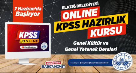 Elazığ Belediyesi'nden Gençlere Online KPSS Eğitim Desteği