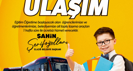 Elazığ Belediyesi'nden Öğrenci ve Öğretmenlere Bir Hafta Ücretsiz Ulaşım