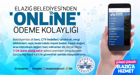 Elazığ Belediyesi'nden 'Online' Ödeme Kolaylığı