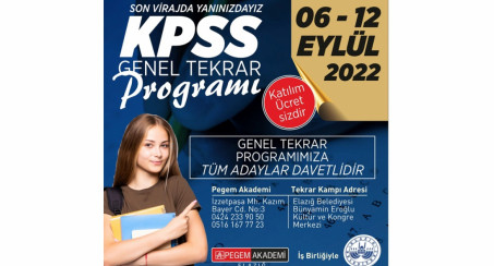 Elazığ Belediyesi'nden Ücretsiz KPSS Tekrar Dersleri