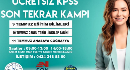 ELAZIĞ BELEDİYESİ ÜCRETSİZ KPSS SON TEKRAR KAMPI BAŞLADI