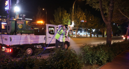 ELAZIĞ BELEDİYESİ YEŞİL ALANLARDA DA İLAÇLAMA ÇALIŞMASI GERÇEKLEŞTİRİYOR