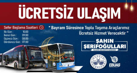 Elazığ'da Toplu Ulaşım, Kurban Bayramı'nda Ücretsiz Olacak