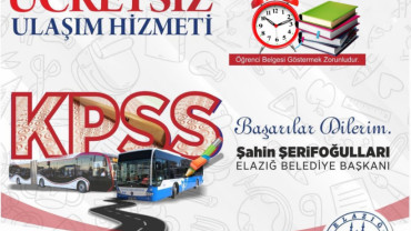 Elazığ Belediyesi'nden KPSS'ye Girecek Adaylara Ücretsiz Ulaşım Desteği