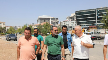 Başkan Şerifoğulları Hazardağlı Kavşağı'nda İncelemelerde Bulundu