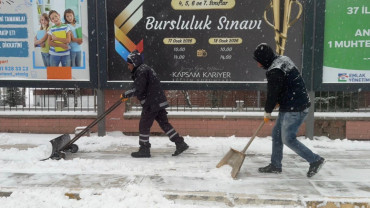 Elazığ Belediyesi Karla Mücadele Ekipleri Sahada