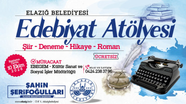 Elazığ Belediyesi'nin Edebiyat Atölyesi Başvuruları Başladı
