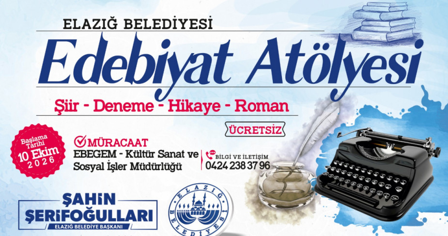 Elazığ Belediyesi’nin Edebiyat Atölyesi Başvuruları Başladı