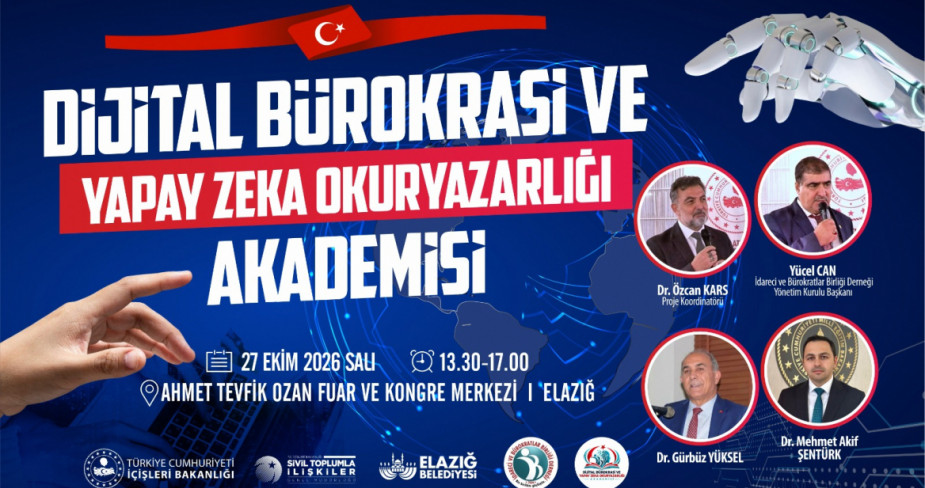 Elazığ Belediyesi’nin Ev Sahipliğinde “Dijital Bürokrasi ve Yapay Zeka Okuryazarlığı Akademisi” Düzenlenecek