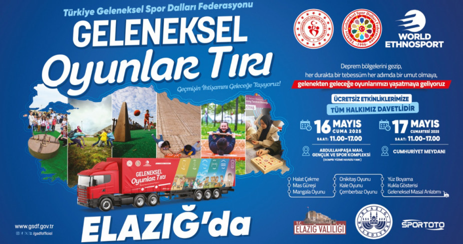 Geleneksel Oyunlar Tırı, Elazığ’da Çocuklarla Buluşacak