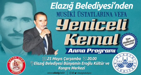 Mahalli Musikimizin Usta İsmi Yeniceli Kemal'e Anma Programı Düzenlenecek